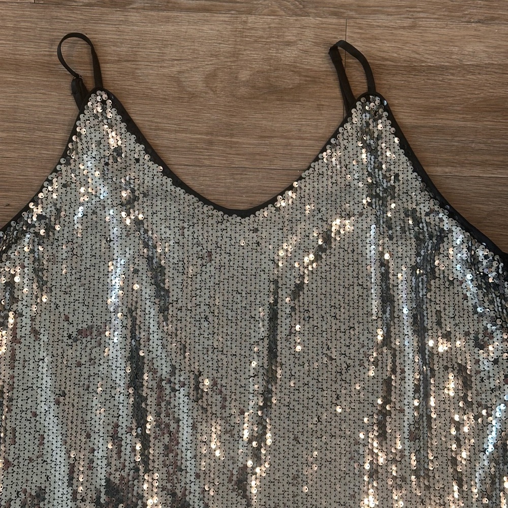 Allegra K Silver Sequin Mini Dress - Picture 4 of 8